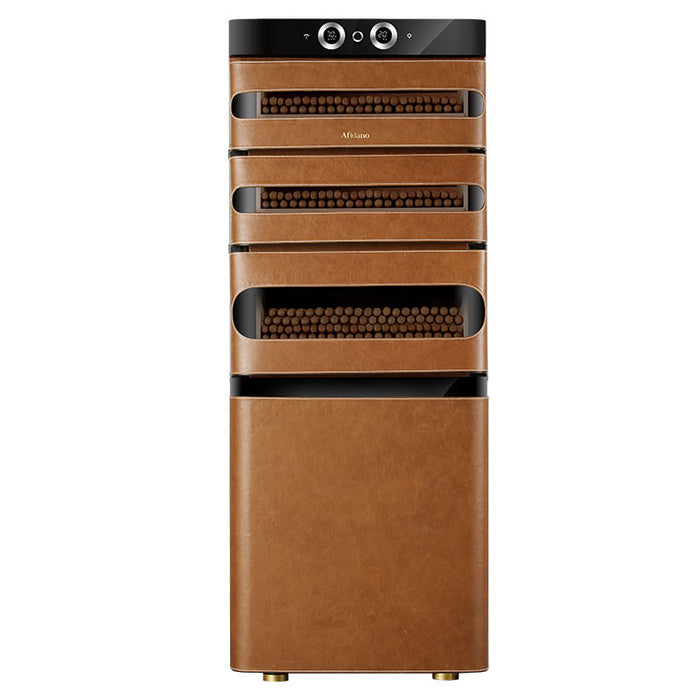 Humidor de puros Afidano de 1200 quilates, control de temperatura y humedad con cajones de cuero clásico y cedro español