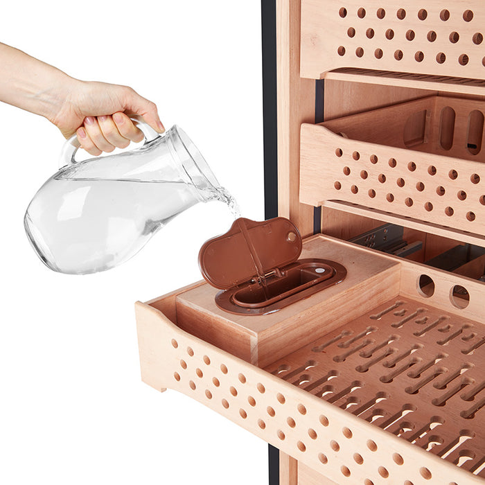 Afidano 2500 Count Cigar Humidor Electric, Temperature and Humidity Control and Spanish Cedar Drawers