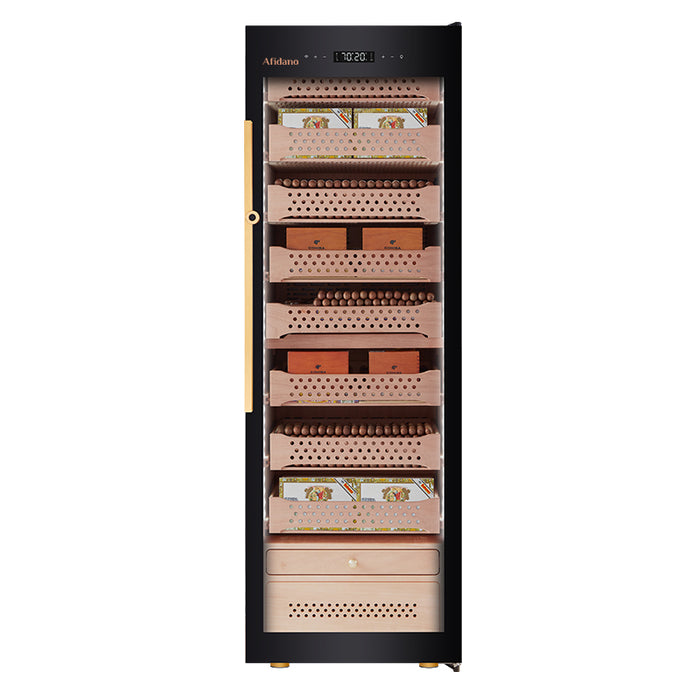 Afidano 2200 Count Cigar Humidor Electric, Temperature and Humidity Control and Spanish Cedar Drawers