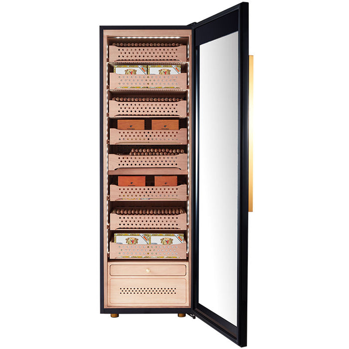 Afidano 2200 Count Cigar Humidor Electric, Temperature and Humidity Control and Spanish Cedar Drawers