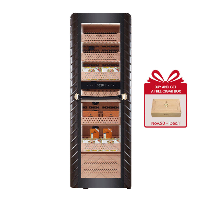Afidano Cave à cigares électrique 2500 Ct, contrôle de la température et de l'humidité et tiroirs en cèdre espagnol