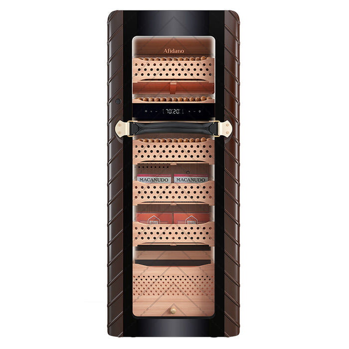 Afidano 1400 Ct Cigar Humidor Electric, Temperature and Humidity Control and Spanish Cedar Drawers