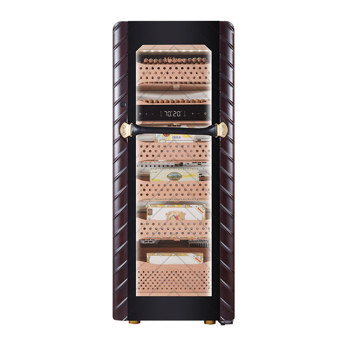 Afidano 1400 Ct Cigar Humidor Electric, Temperature and Humidity Control and Spanish Cedar Drawers