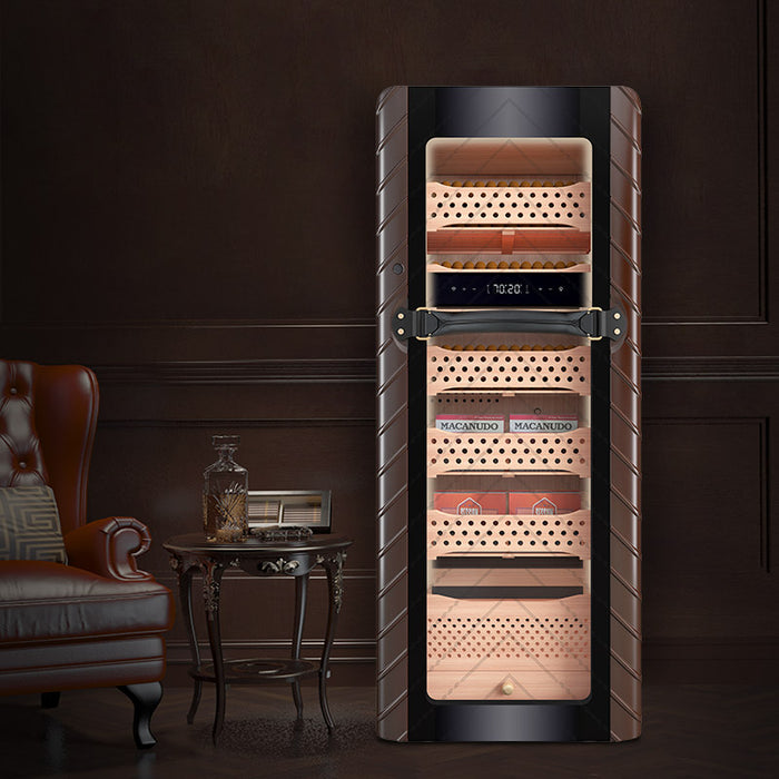 Afidano 1400 Ct Cigar Humidor Electric, Temperature and Humidity Control and Spanish Cedar Drawers