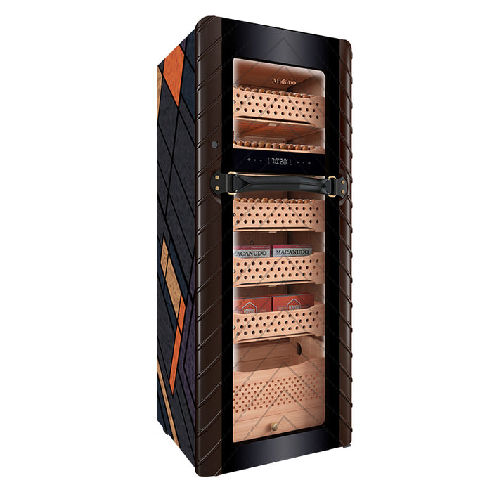 Afidano 1400 Ct Cigar Humidor Electric, Temperature and Humidity Control and Spanish Cedar Drawers