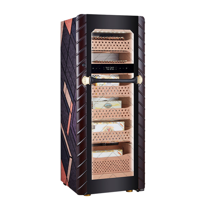 Afidano 1400 Ct Cigar Humidor Electric, Temperature and Humidity Control and Spanish Cedar Drawers